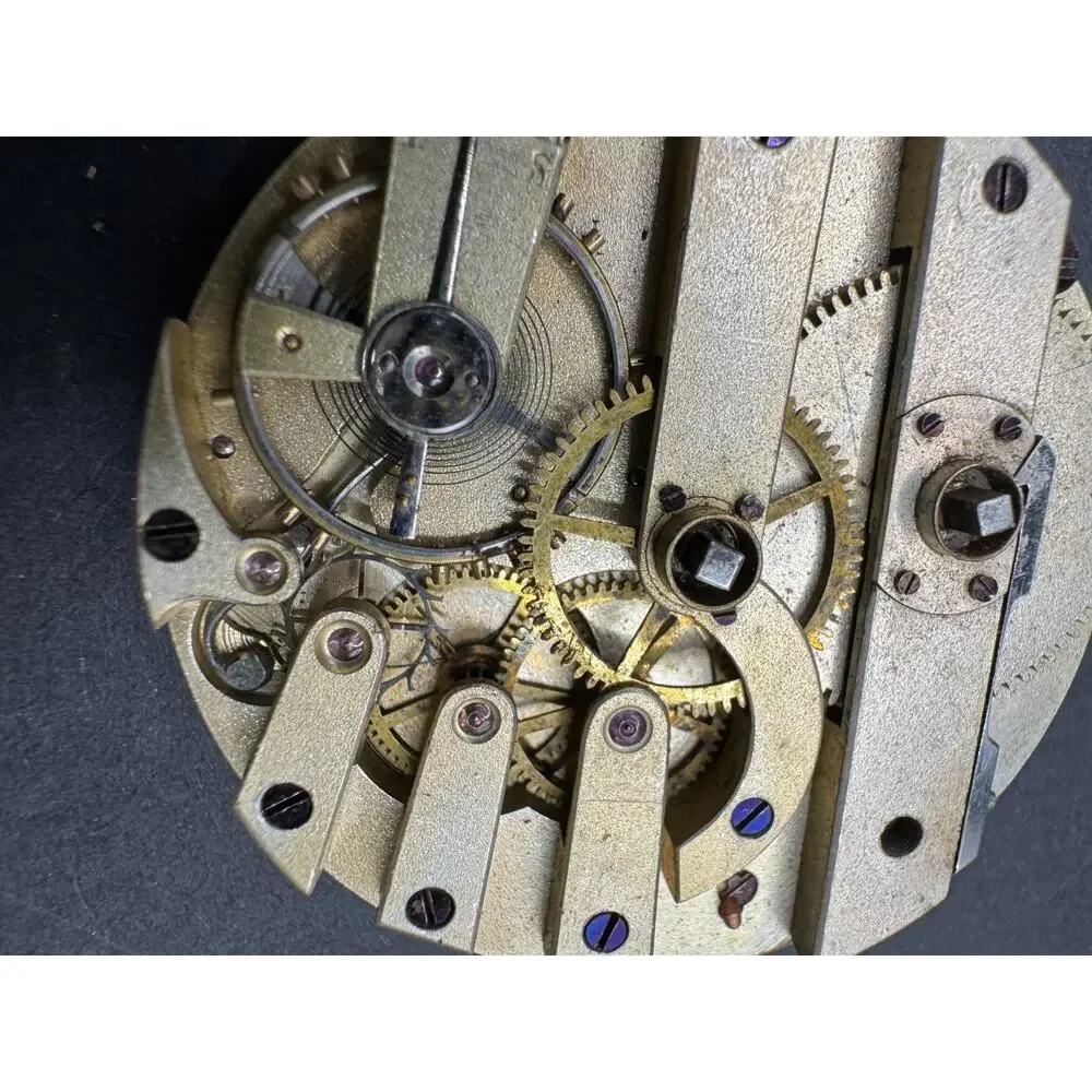 Vintage Unsigned European Pocket Watch White Dial Movement For Parts / Repair
